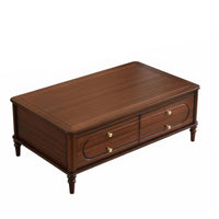 Retro design Glass Top Coffee Table centurycentury-era modern Design Glass Top Table with Drawers Minimalist Aesthetic Living Room Furniture Sturdy Construction for Apartment Dwellers, Homeowners, Families, Lounge Area, Home Office