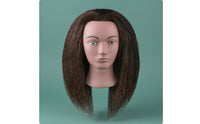 Hairdressing Practice Mannequin Head 14-Inch Synthetic Hair Mannequin Head Can Be Curled for Hairdressers