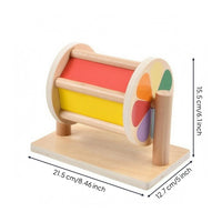 Child-Centered-Style Tabletop Sensory Drum Wooden Textile Drum Toy Early-Learning for Babies 4-12 Months