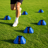 10-Pack Soccer Cones, Football Marker Cones for Agility, PE Sports Disc Cones with Carry Strap