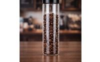 Countertop Coffee Bean Display Rack Metal Coffee Bean Rack with Glass Jars Sealed Stand Space-Saving for Kitchen