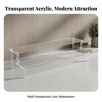 Acrylic Display Riser Detachable Design Tiered Display Stand Clear Step Shelf Easy to Assemble Acrylic Perfume Organizer