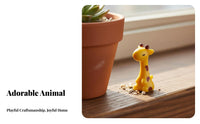 Cute Miniature Giraffe Figurine Vivid Details Tiny Giraffe Figurine Stable Base for Gardeners, DIY Enthusiasts, Terrarium, Bonsai, Desktop