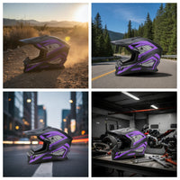 Adult Full Face Motorcycle Helmet Ventilated Full Face Motorcycle Helmet Headwear Secure Fit Safeguarding for Adults
