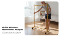Wheeled Garment Stand Adjustable Clothing Organizer On Casters Household Storage for Homeowners, Boutique Owners, Dorm Room, Apartment