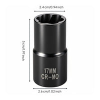2 Pieces Industrial Grade Stripped Nut Remover Counterclockwise Spiral Grip Nut Extractor Socket Works with Power Wrench for DIY Users