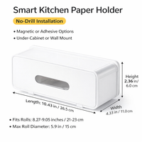 Cabinet Under Paper Towel Holder, Wall Mounted Dispensing Roll for Kitchen, No Drill Design, Lightweight & Space-Saving for Easy Access