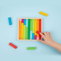 Hands-On Learning Wooden Fraction Strips Color Recognition Colored Counting Sticks Montessori Math Game for Preschoolers, Kindergarteners, Toddlers, Classroom, Homeschool, Playroom