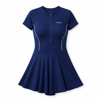 Swimsuit for Girls and Women with Short Sleeve Design, One-Piece Monokini with Chest Pads for Support and Coverage