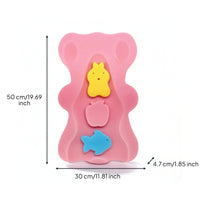 Baby Bath Sponge Contoured Bath Sponge with Bear Shape Baby Bathtub Cushion Foam Thick for Babies