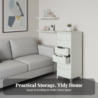 Nordic design Narrow 6-Drawer Tower Slim contour 6-Drawer Storage Tower Space-Saving Design Home Furniture High Capacity for Apartment Dwellers, Office Workers, Small Spaces, Bedroom, Living Room, Entryway