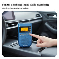 Rechargeable Frequency Modulation & AM/AM Bluetooth Radio Automatic Scanning and Pre-Programmed Stations Digital AM/frequency Modulation & AM Receiver TF Card Support MP3 Player USB-C Charging for Commuters, Travelers, Outdoor Enthusiasts, in-Vehicle Use