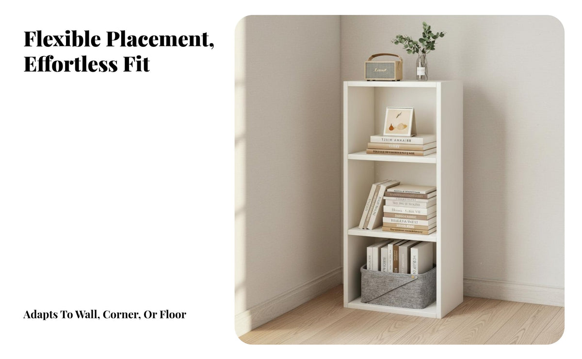 Space Saving Narrow Corner Bookcase Large Capacity Floor Standing Bookshelf Stable Load-Bearing Freestanding Shelf Rack Multifunctional for Apartment Dwellers, Book Lovers, Small Areas, Study Room, Home Office, Entryway
