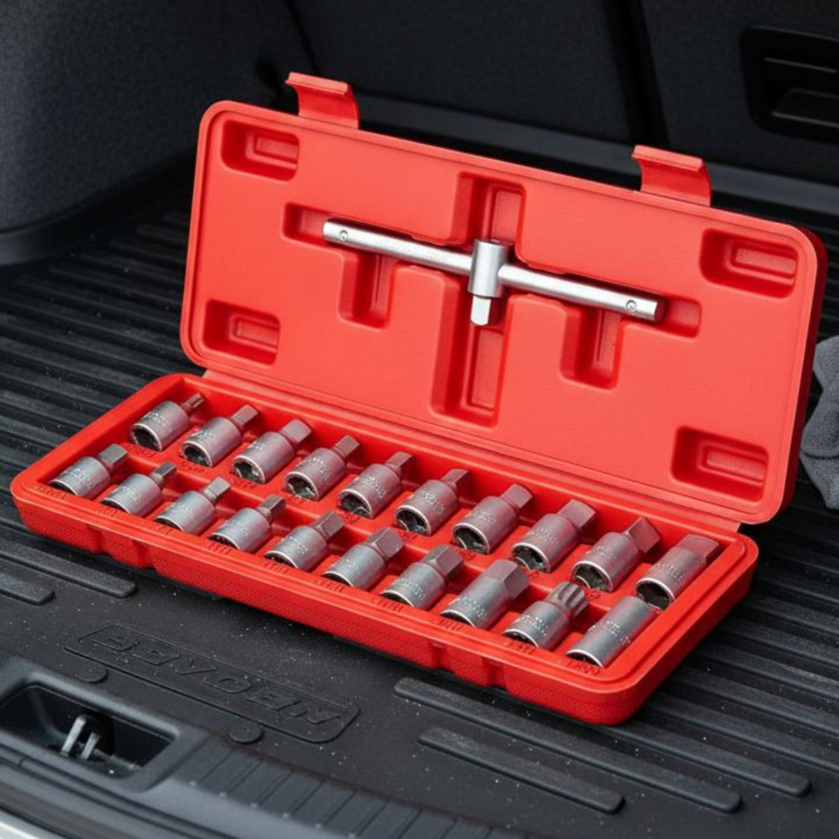 21 Pieces Heat-Treated Oil Drain Plug Wrench Set Corrosion-Resistant Drain Plug Socket Set Drop-Forged Automotive Repair Tool Permanent Fit for Mechanics