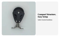 Rustproof Stainless Steel Nylon Pulley Rust Resistant Swivel Head Pulley Multi-Purpose Single Sheave Block Effortless Operation for Boaters, Sailors, Pilates, Sailing, Rigging, Gym