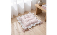 Tufted Chair Cushion Comfortable Ruffled Seat Cushion Chair Pad with Ties Downy Seat Cover with Ties Washable for Students