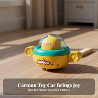 Push and Go Toy Car Battery Inertia Powered Car No Needed Cartoon Spaceship Toy for Kids, Preschoolers, Ground Play, Play Period, Playroom