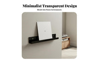 Safeguarding Front Lip Vinyl Disc Holder Minimalist Design Clear Acrylic Display Ledge Multi-Functional Floating Shelf Modern Aesthetic for Music Lovers, Home Decorators, Parents, Kid's Room, Bedroom, from Slidingice, Cafe