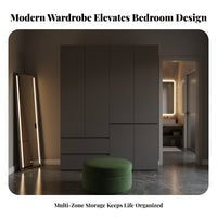 Hinged Door Closet Sturdy Construction Modern Wardrobe Strong Load-Bearing Clothes Storage Cabinet for Homeowners, Families, Cloakroom, Dressing Room