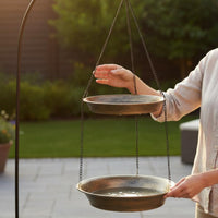 Multifunction Hanging Bird Bath Removable Metal Bird Bath Multipurpose Garden Decor Easy to Hang for Backyard, Patio