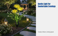 Outdoor Waterproof LED Solar Stake Light, Simulated Spider Lily Flower, Garden Decorative Light