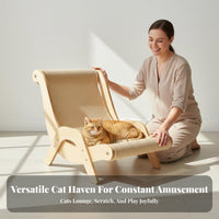 Sisal Cat Scratcher Bed Sisal Cat Scratcher Chair Scratch-Resistant Elevated Pet Lounger for Indoor, Living Room, Balcony