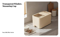 Moisture-Proof Rice Storage Container Sliding Lid Large Capacity Rice Bin Transparent Scale Window for Families, Pantry, Countertop, Cabinet