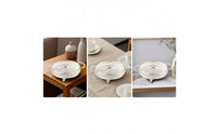 Footed Fruit Bowl with Handles Openwork Round Tray with Handles Embossed Round Display Tray Decorative for Hosts