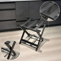 Two-Tier Foldable Luggage Rack with Shelf Freestanding Luggage Rack with Shelf Space-Saving Furniture Collapsible for Guests, Bedroom