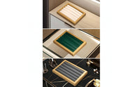 Jewelry Display Tray Wooden Band Display Tray Ribbed for Shop Owners, Vanity, Dresser, Showcase
