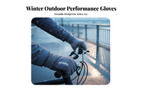 Fleece Lined Gloves Water Resistant Fleece Lined Thermal Gloves Elastic Cuff for Cyclists, Cold Weather, Driving