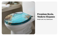 Waterproof Resin Toilet Seat Long-Lasting Slow Close Toilet Seat Easy to Clean Bathroom Fixture Non-Yellowing for Homeowners, Families, DIY Enthusiasts, Restroom, Powder Room, Home