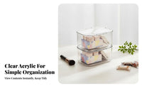 Multipurpose Clear Stackable Box with Lid Space Saving Stackable Lidded Container Large Capacity Desktop Organizer Long-Lasting for Home Organizers, Office Workers, Dorm Room, Bedroom, Bathroom, Kitchen