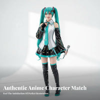 Virtual Singer Uniform Vivid Teal highlights Multi-Piece Anime Suit Characterprecise Design Cosplay Costume for Women, Teens, Theme Parties, Carnival