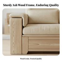 Upholstered Sofa with Integrated Side Table sturdy Wood Frame Couch Nordic Design Living Room Seating for Students, Home Workers, Small Spaces, Bedroom