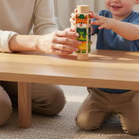 Early Learning Rotating Creature Game Hand-Eye Coordination Wooden Creature Matching Toy Fine Movement Skills Rotating Block Game Safe Natural Wood for Toddlers, Babies, Kids, Preschool