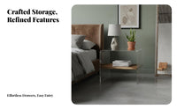 Nightstand Drawer Elegant Design Easy Mobility for Living Room