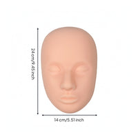 Face Inoculation Model with Ear Flat-Back Inoculation Training Mannequin Head Textured Silicone Face Model for Aesthetic Practitioners