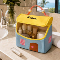 Dopamine Portable Cosmetic Bag for Women, Large Capacity Waterproof Travel Toiletry Organizer
