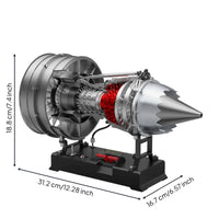 doubleSpool Turbofan Model Silver and Black Metal Turbofan Model Detailed