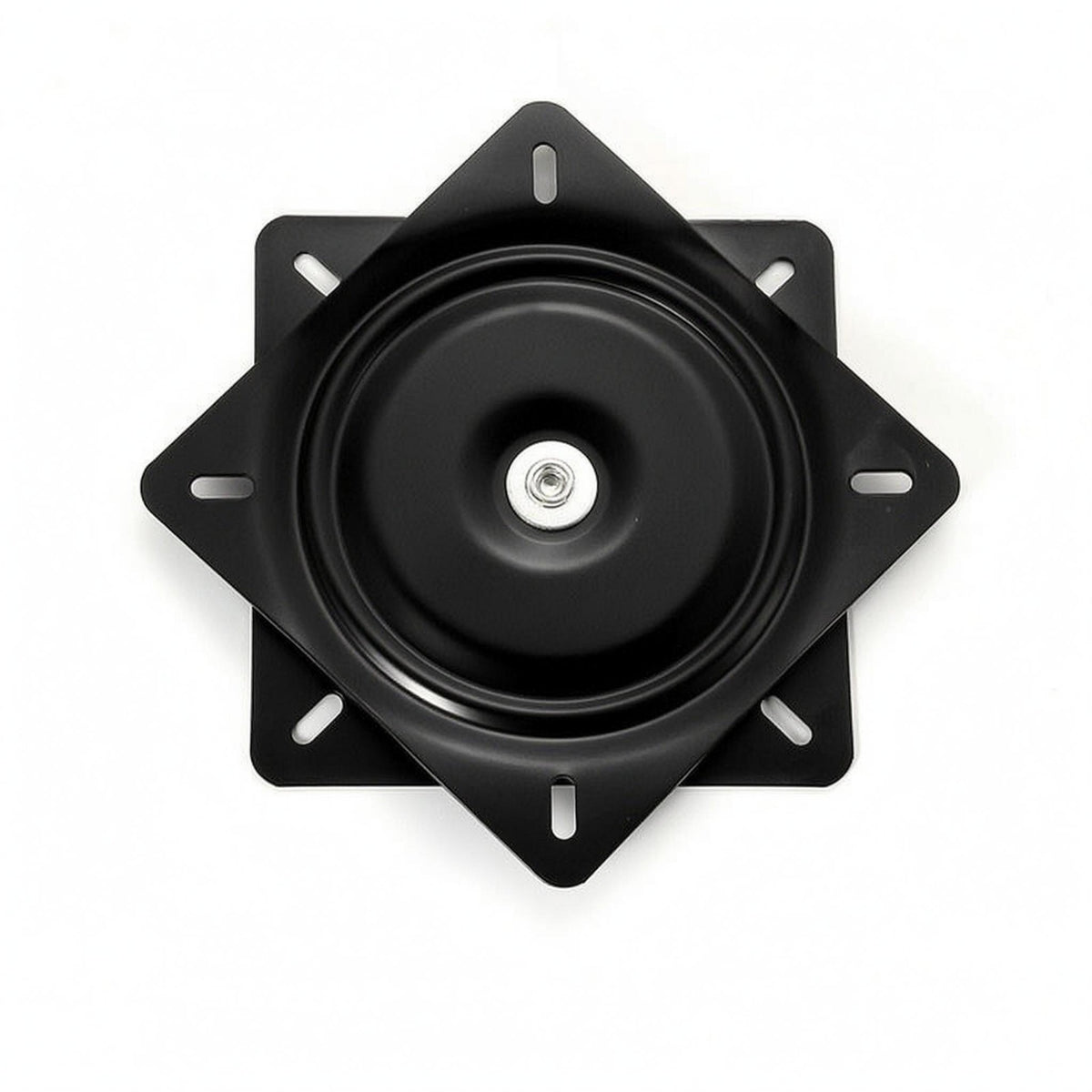 Mounting Slots Black Steel Turntable Base Slimline Square Mount Turntable Base Matte Heavy Duty Swivel Plate