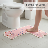 L-Shaped Diatomaceous Earth Bathroom Mat with Non-Slip Rubber Backing, Super Absorbent Quick Dry Floor Mat for Toilet and Entryway