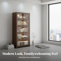 particle-proofresistant Narrow Cabinet with Flip-up Doors Space-Saving Design Freestanding Multi-Tier Cabinet Stackable storage cabinet for Book Lovers, Collectors, child's Room, Small Spaces, Home Office, Bedroom