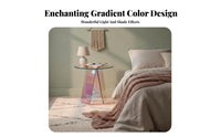 Rainbow Effect Iridescent circular table Light Luxury & design Circular Iridescent Stand space-saving Size Household Furniture Modern Design for Interior Designers, Apartment Dwellers, Young Adults, Balcony, Small areas, Bedroom, Reception Area