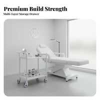 Beauty Salon Service Cart Locking Wheels Beauty Salon Trolley Sturdy Material Instrument Storage Trolley for Beauticians, Oral Health Facility