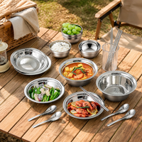 304 Stainless Steel Dinner Set, Cutlery Set, 18-Piece, Spoon & Fork Set, With Storage Bag, For Newlyweds & Families