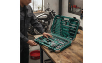 121 Pieces Automotive Repair Tool Collection Organized Mechanics Tool Set Portable Socket Set with Case for Vehicle Owners, Home Mechanics