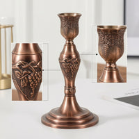 Elegant Metal Candle Holder Slender Tabletop Candle Holder Sturdy Candlestick with Round Base Long-Lasting for Wedding, Mantel