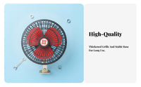 Strong Airflow 12V Car Fan 360° Rotatable 6 Inch Mini Cooling Fan 180° Adjustable for Tricycle Operators, Truckers, Truck, Golf Cart, Travel
