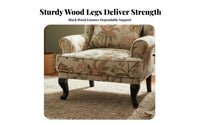sturdy Wood Frame Upholstered high-rear armchair Vintage Design high-rear armchair Chair Jacquard Fabric Single Sofa Floral Pattern for Apartment Dwellers, Readers, Homeowners, Living Room, Bedroom, perusing alcove, Lounge Area